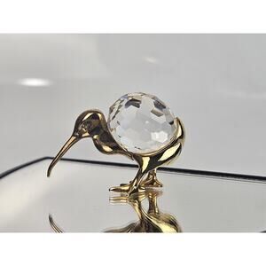 Vintage Gold Tone Crystal Kiwi Bird Teeny Tiny Small Figurine